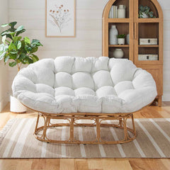 Better Homes & Gardens Double Papasan Accent Chair, Cream Boucle