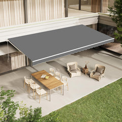 AECOJOY 20'x10' Manual Retractable Awning Sun Shade, Patio Awning Canopy
