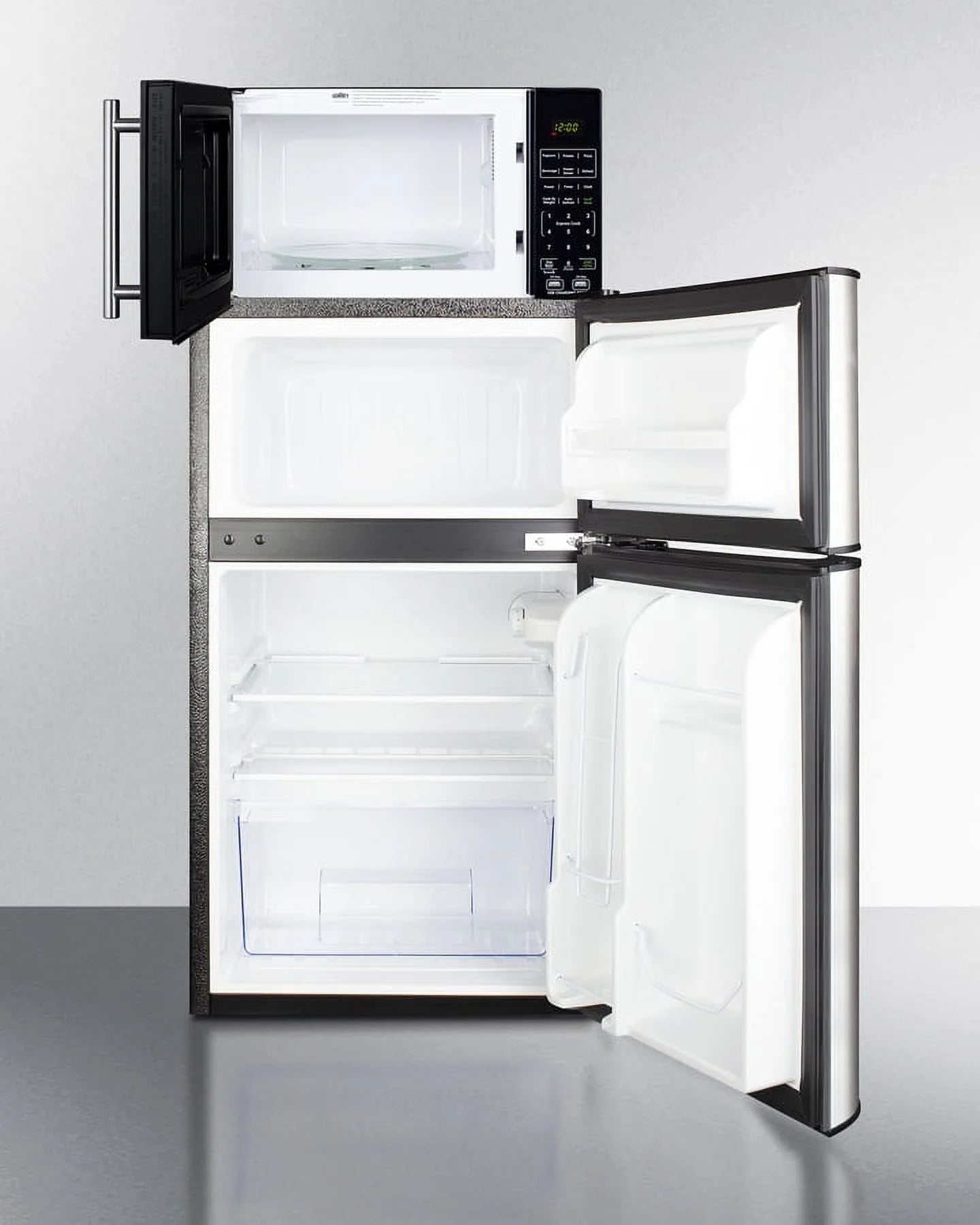 Summit Appliance 2 Door Microwave & Refrigerator - Freezer Combination with Allocator