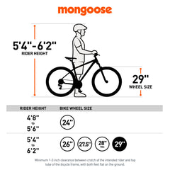 29" Durham Mountain Bike, 21 Speeds, Gray