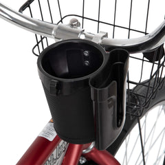 26" Huffy Nel Lusso Beach Cruiser Bike, Basket, Cargo Rack, Red, Ages 12+
