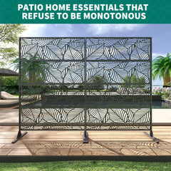 Accreate Decorative Wrought Privacy Screen - Easy Snap - Together Room Divider for Indoor/Outdoor Use, Breathable Wind - Resistant Partition with Anti - Tip Base (6x3.8ft)