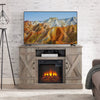 Gzxs Farmhouse Fireplace TV Stand with 18" Electric Fireplace for 50 in Tvs, Farmhouse Entertainment Center W/ Open Shelves, TV Media Console for Living Room, Gray Wash