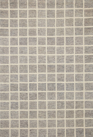 Chris Loves Julia x Loloi 3'6" 5'6" Slate/Ivory Polly POL-05 Area Rug