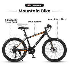 26 in Mountain Bike for Men, Adult Mens Bike with 21 Speed & Disc Brakes