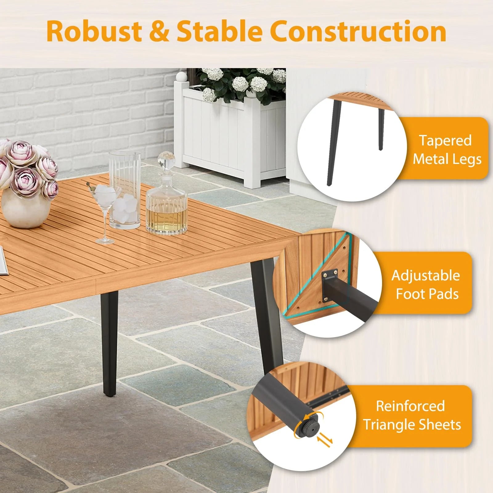 Tangkula 7 Pieces Patio Dining Table Set for Garden
