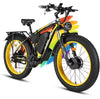 3000W Peak Dual Motor Ebike, 52V 30AH Battery Electric Bike for Adults, 7 - Speed 40MPH AWD Ebike Mountain Snow E - Bike with 26" x 4.0 Fat Tire MTB Hydraulic Disc Brake for Off - Road Snow