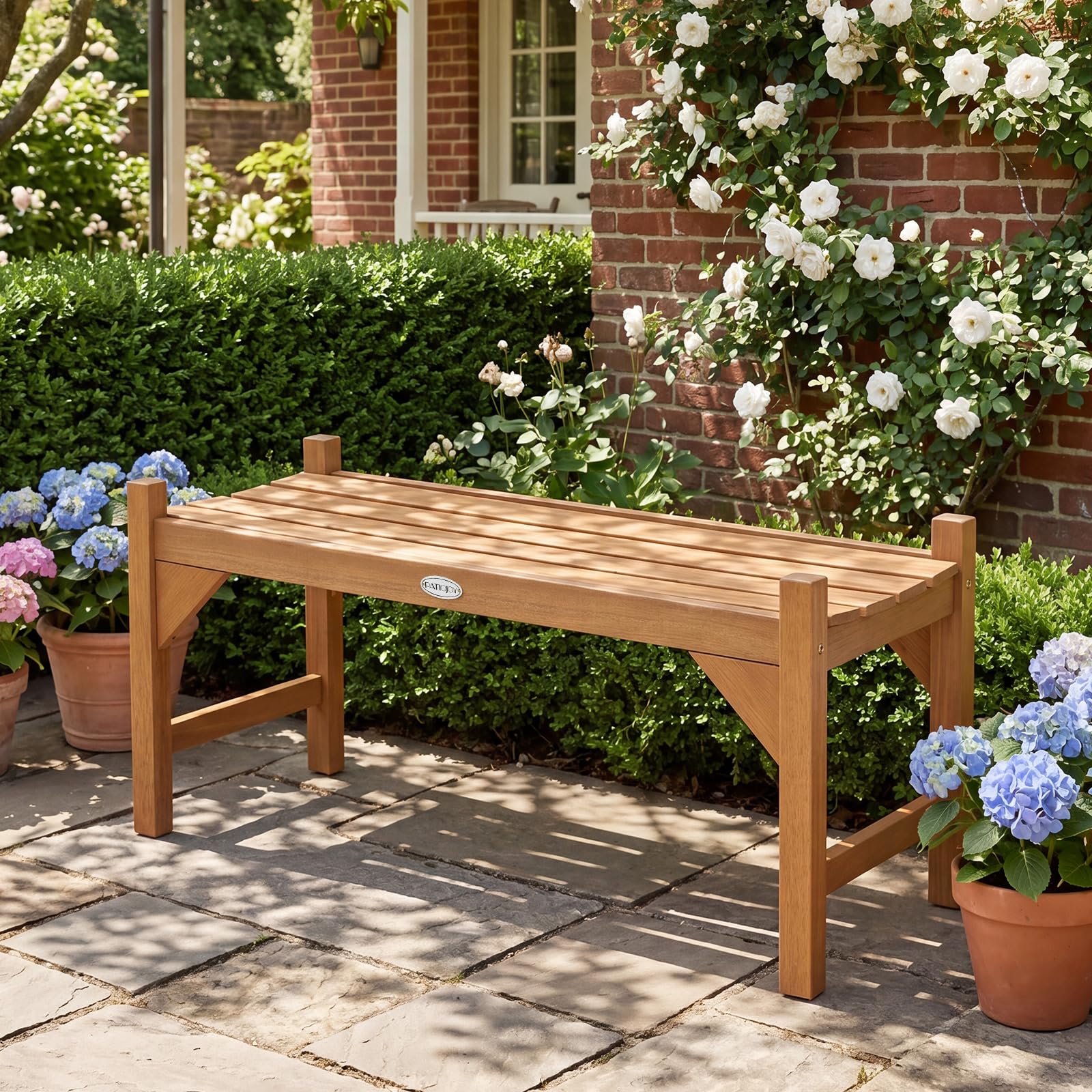 Tangkula 40” Outdoor Backless Bench for Deck Entryway Porch Indoor