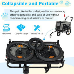 AECOJOY Dog Bike Trailer, Large 57'' Pet Bicycle Carrier for Small and Medium Dogs