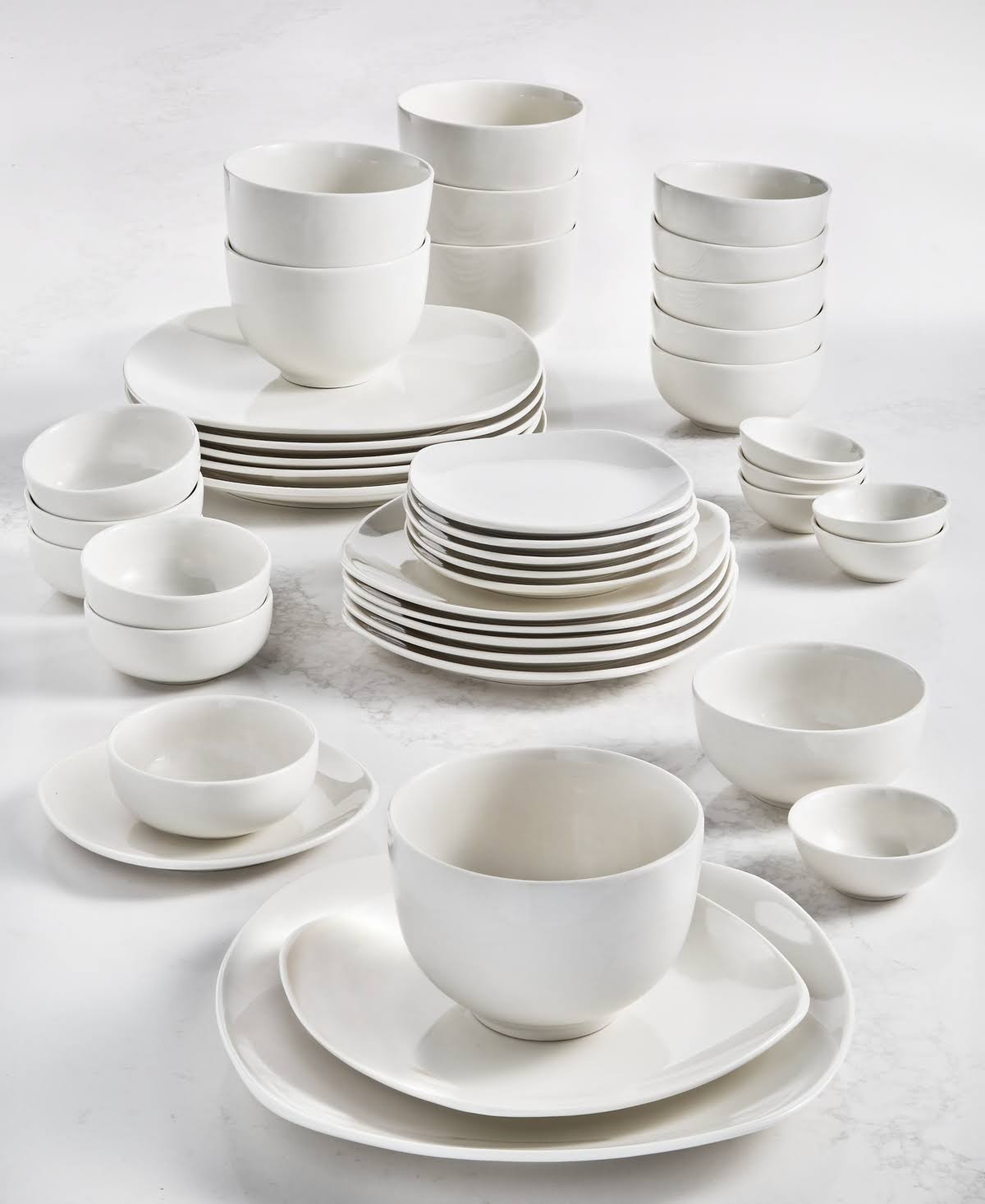 Tabletops Unlimited Inspiration by Denmark Soft Square 42 Pc. Dinnerware Set