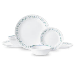 Corelle Country Cottage White and Blue 12 Piece Dinnerware Set
