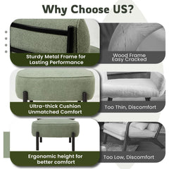 AECOJOY Mid Century Modern Accent Chair, Extra Large Teddy Upholstered Lounge Chair with Pillow