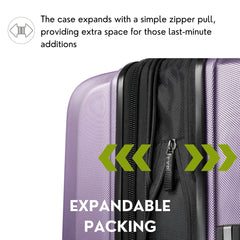 Ricardo Beverly Hills Kentfield Hardside 28" Expandable Checked Spinner Luggage, Silver Lilac