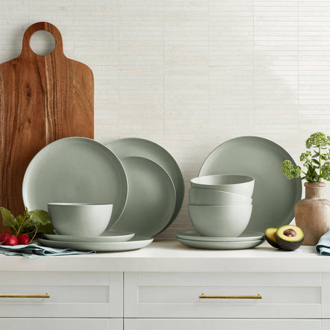 Member's Mark 12-Piece Artisan Crafted Dinnerware Set (Sea Glass)