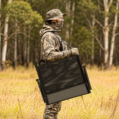 AECOJOY Tall Hunting Bar Chair, 360° Swivel, Compact Folding Design for Hunting Blinds