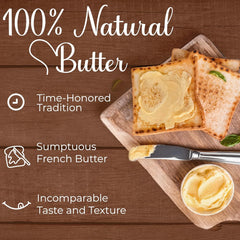 Beurdell Canned French Butter - 100% Natural Salted Pasteurized Real Butter | Long Shelf Life Emergency Survival Food | Great for Cooking, Baking, RV & Camping | Pull Top Lid | Pack of 24 | France