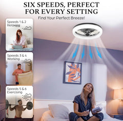 Cannonx 14 Low Profile Ceiling Fans with Lights and Remote, Modern Fandelier Ceiling Fan with Light, 6 Speeds, 3 Lighting Modes 3500K - 5500K, Flush Mount for Bedroom, LED 2200 Lumens
