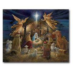 Courtside Market Nativity Scene Christmas Canvas Wall Art, 30x40