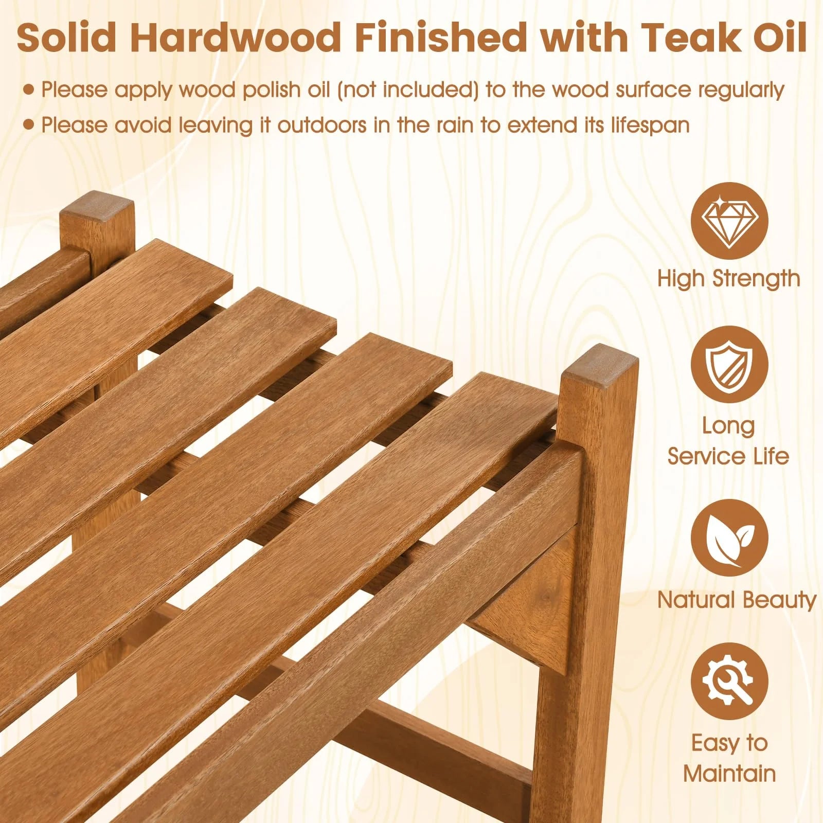 Tangkula 40” Outdoor Backless Bench for Deck Entryway Porch Indoor