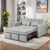 Convertible Sofa Bed, 3 - in - 1 Sleeper Sofa with Pull Out Bed, Sleeper Futon Couch Loveseat with Adjsutable Backrest and Pillows for Living Room, Black