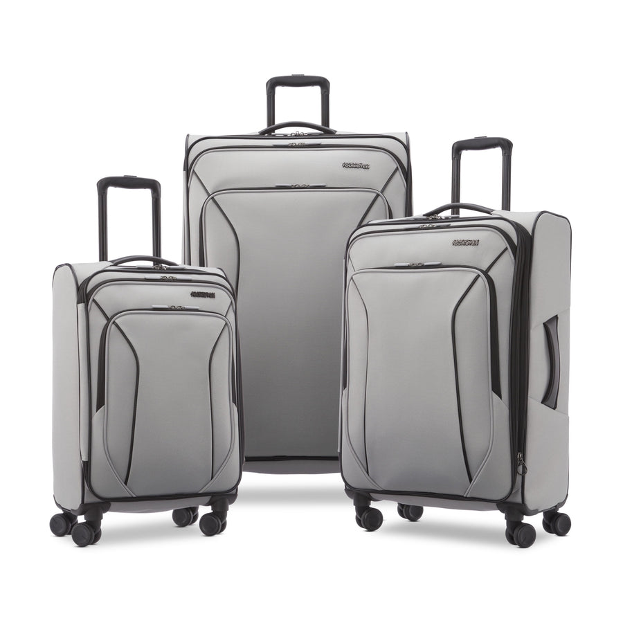 American Tourister X - Lite 3 - Piece Luggage Set with Spinner Wheels - Light Grey