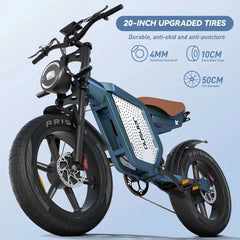 JANSNO X60 20" Fat Tire Ebike Electric Bike 1500W Dual Motor Dual Suspension 48V 23ah, 750w*2 Dual Motor 80 Miles Long Range Hydraulic Disc for Adult, UL2849 MTB