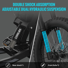 Riding'Times GT73 Electric Dirt Bike for Adults, 37MPH 48V36.4AH 2400W 1747wh Dual Battery Ebike, 85+ Miles Range, 25" Motorcycle Tire UL2849 Certified, Full Suspension