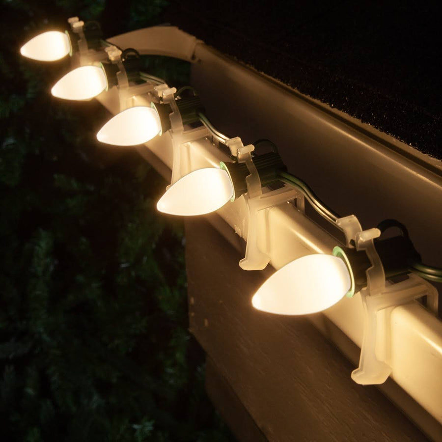 C7 Warm White Smooth OptiCore Commercial LED Christmas Lights, 100 Lig