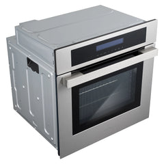 Cosmo 4 Piece Kitchen Appliance Package 30" Electric Cooktop 24" Single Electric Wall Oven 24" Built - in Microwave Drawer & French Door Refrigerator Kitchen Appliance Bundles