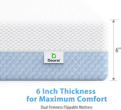 Dual Sided Crib and Toddler Mattress. 6 inch 2-in-1 Foam Baby Mattress for Standard Full Size Crib. with Removable Washable Cover