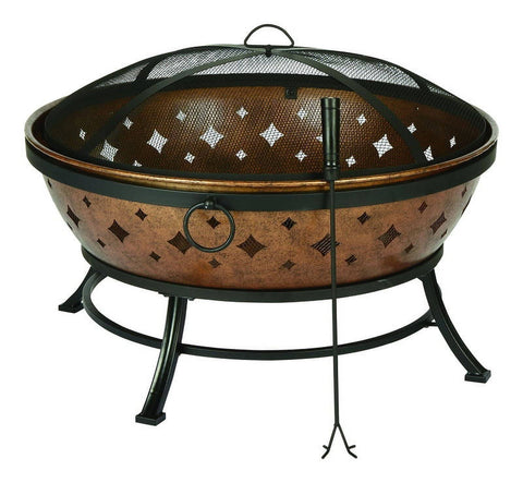 Living Accents Noma Wood Fire Pit Steel - Black