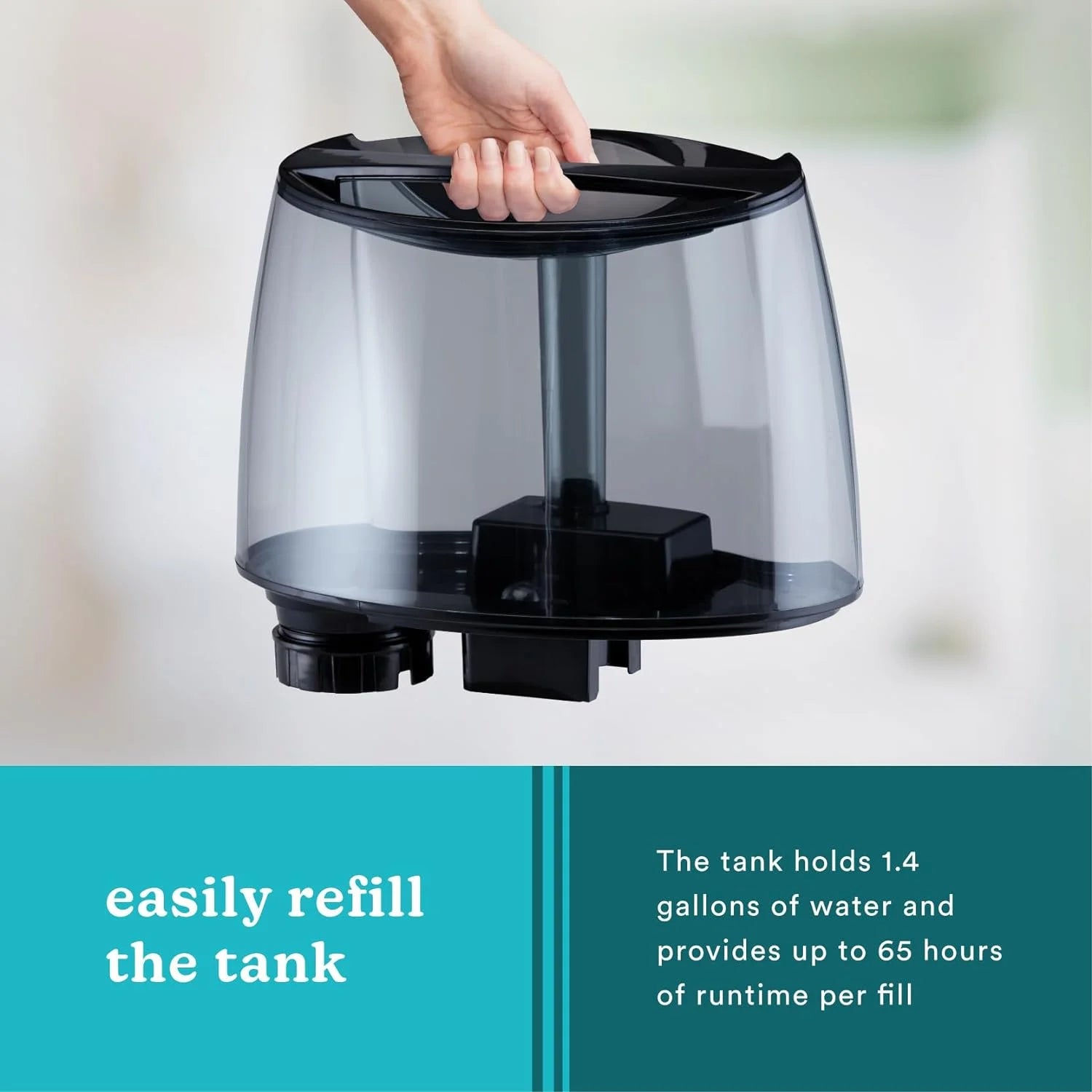 Homedics Totalcomfort Plus Ultrasonic Air Humidifier, 5.3 L Water Tank with Warm and Cool Mist for Home, Office, Nursery, Dorm, Night - Light with Auto Shutoff