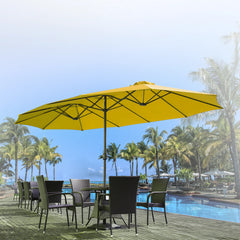 AECOJOY 15x9ft Double-Sided Patio Umbrella, Yellow