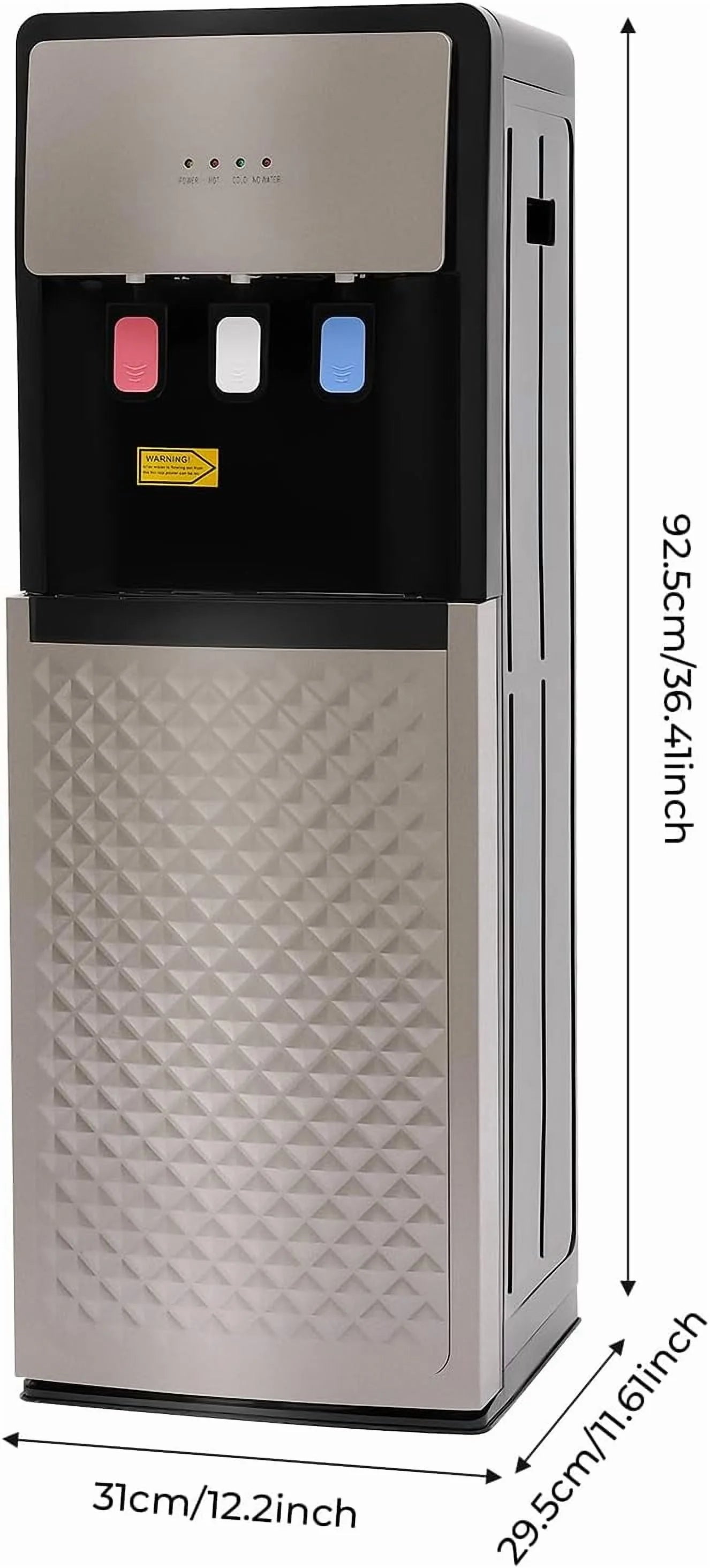 Bottom Loading Water Dispenser for 5 Gallon Bottle, 3 Temperature Settings (Hot, Room & Cold Water), 110V US Plug, 5 L/H Rapid Heating, 0.53gal/H Cooling, Anti - Scald Design for Home/Office (Grey)