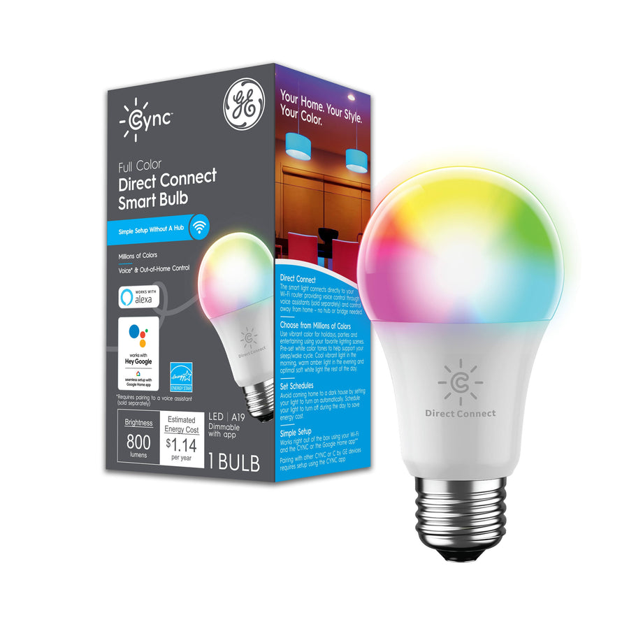 Ge Cync Smart Bulb, Direct Connect, LED, Full Color