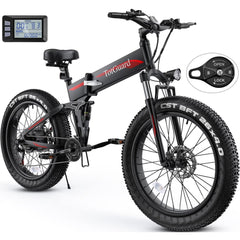 Totguard 26"x4" Electric Bike, Fat Tire 500W Ebike, Foldable Electric Bicycles E Bikes for Adults Electric 48V 10ah Battery, Dual Shock Absorber, Lockable Fork UL2849