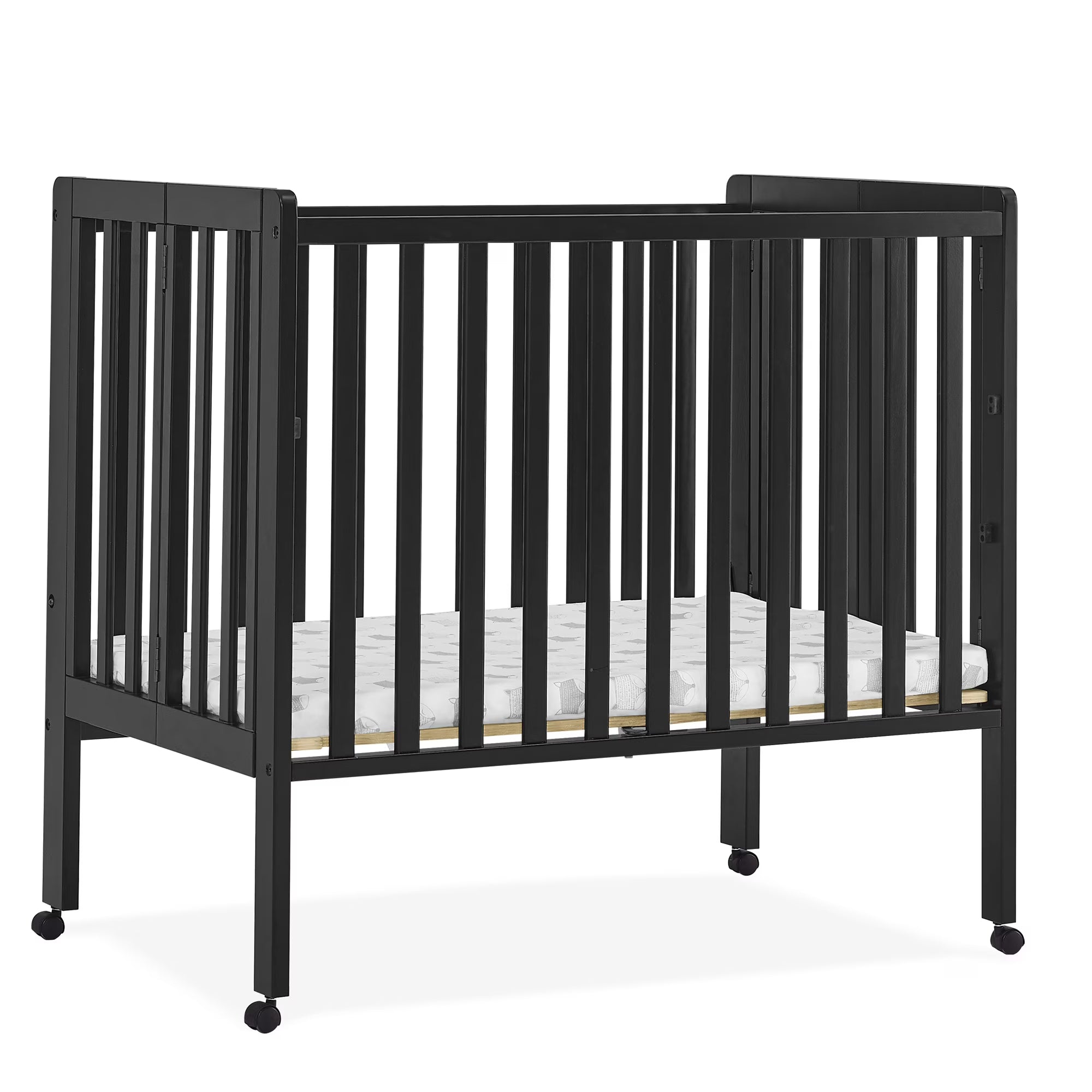 Delta Children Lee Portable Folding Mini Crib with 1.5 - Inch Mattress - Greenguard Gold Certified, Bianca White