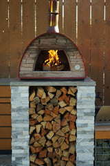 Authentic Pizza Ovens Maximus Portable Wood - Fired Pizza Oven - Red, Outdoor Pizza & Bread Oven