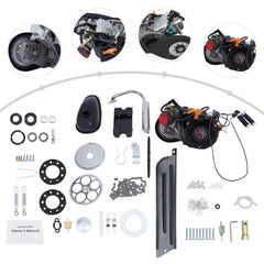 Aiqidi Full Set 100CC 4 - Stroke Bicycle Engine Kit Gas Motorized Motor Bike Modified Engine Conversion Kit Chain Drive 3HP 3600rpm