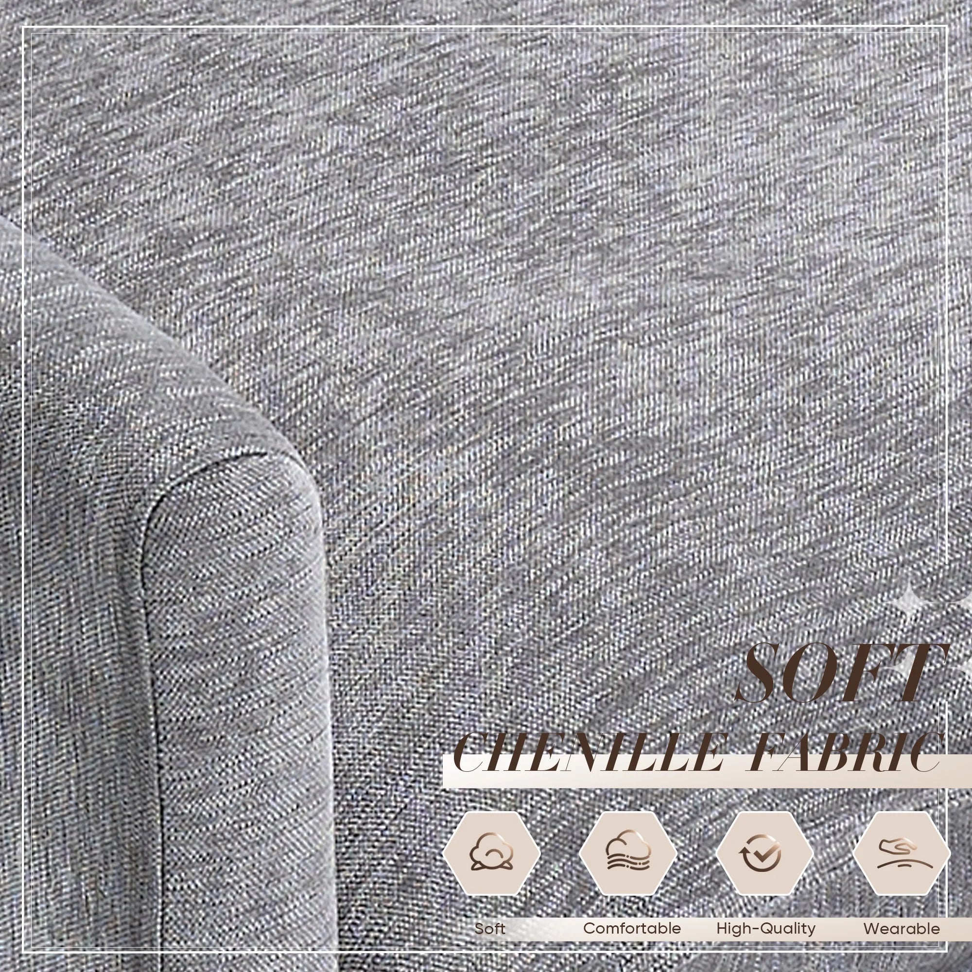 Muumblus Oversized Lounge Chair with Ottoman, Cloud Accent Armchair for Living Room, Beige Chenille