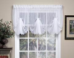 Emelia 40" Fan Insert Sheer Window Curtain in White