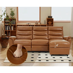 AECOJOY Power Reclining Sectional Sofa, PU Leather Sleep Sofa Bed with Storage Chaise