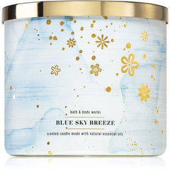 Bath & Body Works Accents | Blue Sky Breeze 3 Wick Candle | Color: Blue/White | Size: Os | Donnam65's Closet