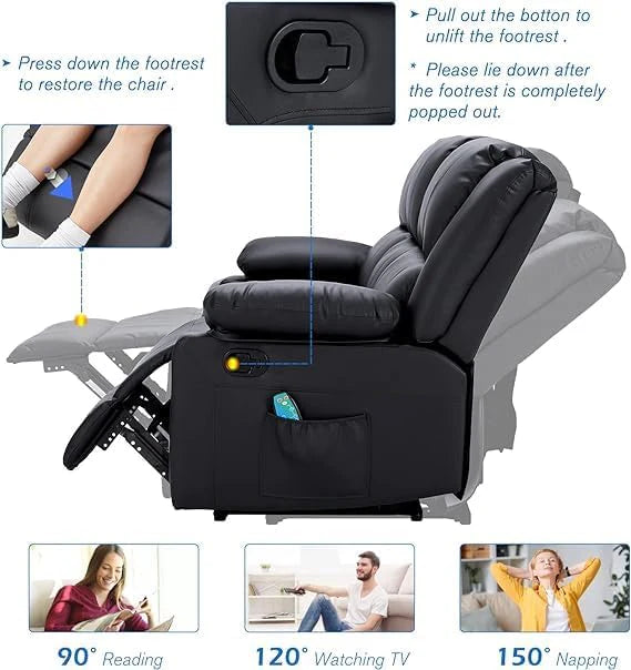 AECOJOY 3 PCS Recliner Sofa Set for Living Room Furniture Set