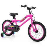16/18 Inch LED Lighted Kids Bike with Training Wheels, Headlight, Adjustable Seat & Dual Brakes, Children Bicycle for Ages 4-8 Years