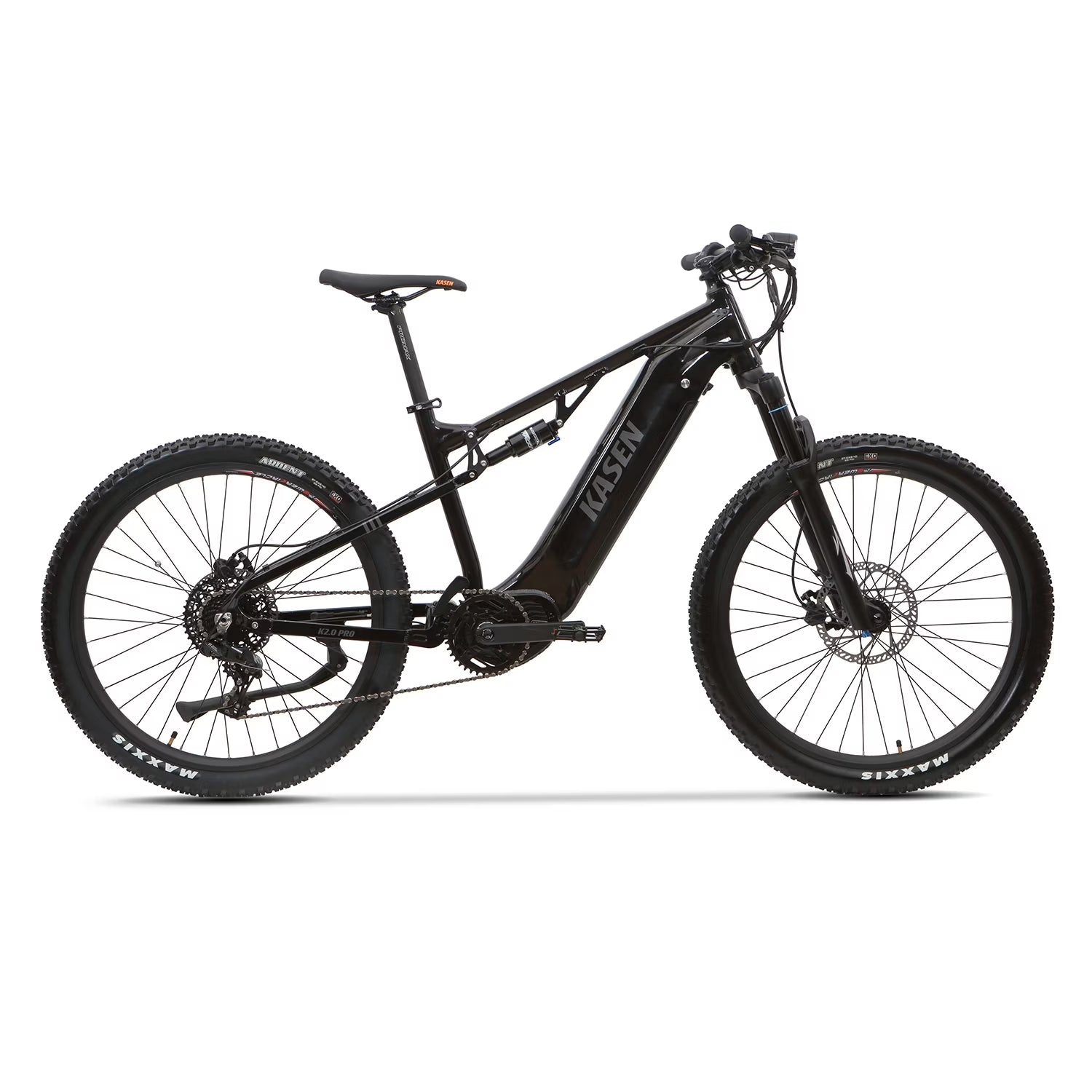 Kasen Electric Mountain Bike Mid - Driven 500w 48v 15ah Full Suspension Throttle and Pedal Assist