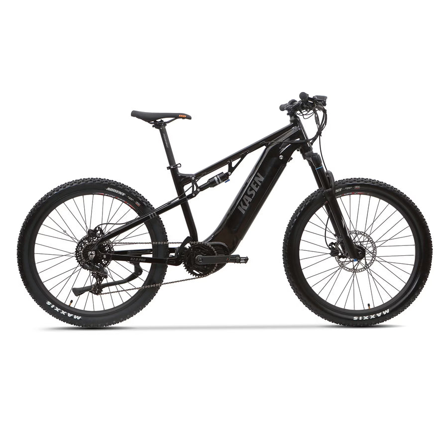 Kasen Electric Mountain Bike Mid - Driven 500w 48v 15ah Full Suspension Throttle and Pedal Assist