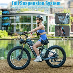 Dual Motors AWD 2000W Electric Bike for Adult 26'' UL2849 48V 30AH E - Mountain Bike 4.0 Fat Tire up to 35MPH&120miles Long Range Off - Road Ebike Dual Hydraulic Disc Brakes&Ful Suspension Electric Bicyc