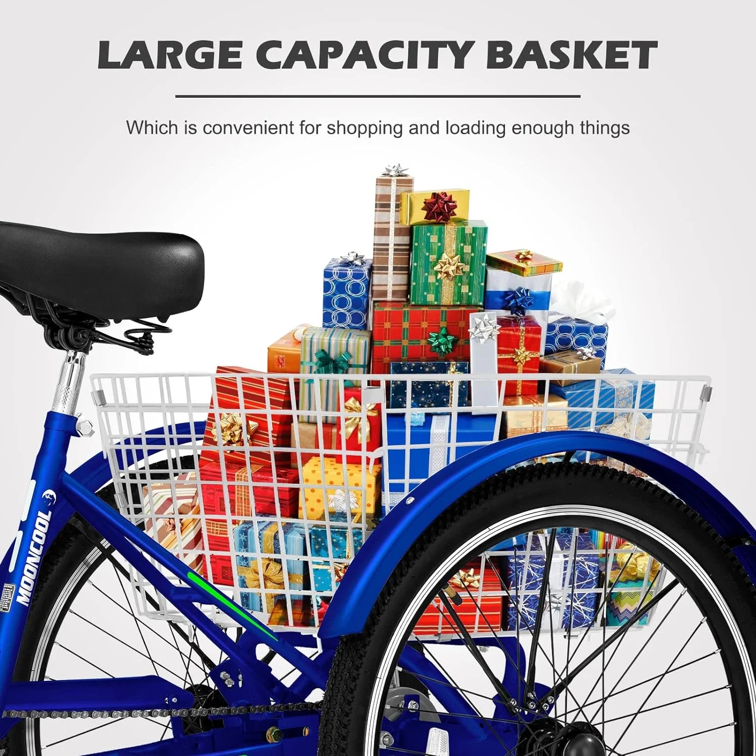 FICISOG 7 Speed Adult Tricycle for Women, 20/24/26 in Adult Trike with Basket, 3 Wheel Bikes for Adults Seniors, Cruise Trike for Shopping Picnic