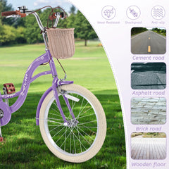 Bstjewey 20 in Girls Bike with Basket, Kids Bicycle for Ages 7 - 13